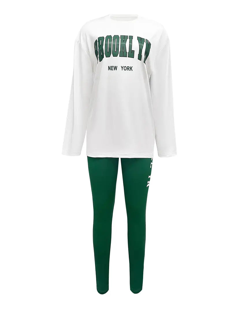 Women's Long-sleeved T-shirt Circular Neck Cotton Blend