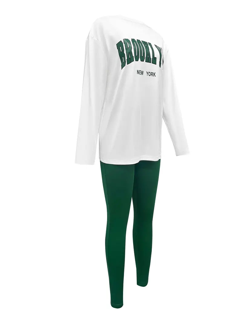 Women's Long-sleeved T-shirt Circular Neck Cotton Blend