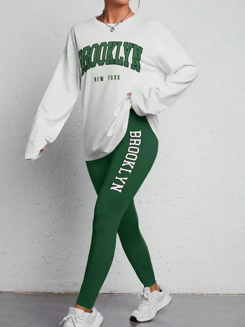 Women's Long-sleeved T-shirt Circular Neck Cotton Blend