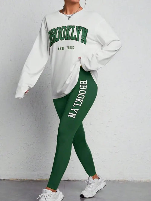 Women's Long-sleeved T-shirt Circular Neck Cotton Blend