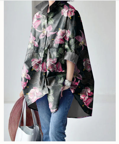Women's Long-sleeved shirt with Peter Pan collar