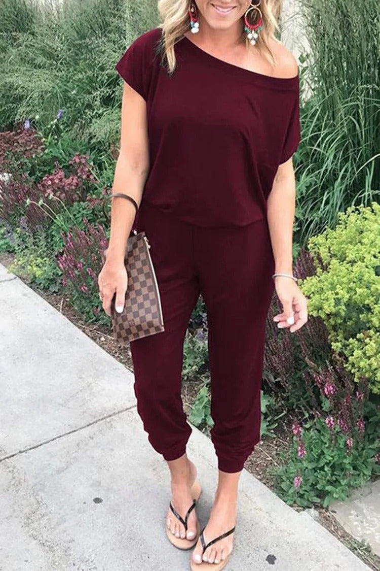 Women's Loose Off Shoulder Jumpsuit