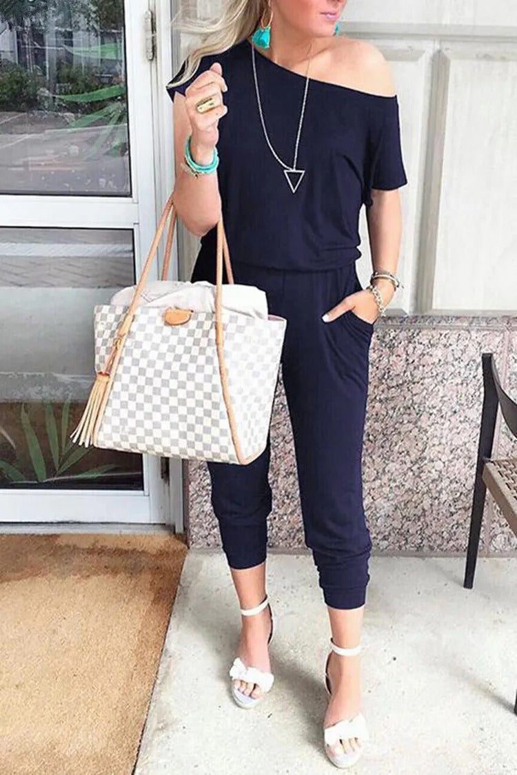 Women's Loose Off Shoulder Jumpsuit