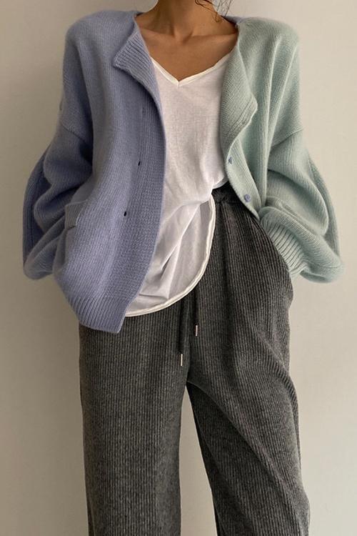 Women's Lowered Shoulder Sweater with Colour Blocks