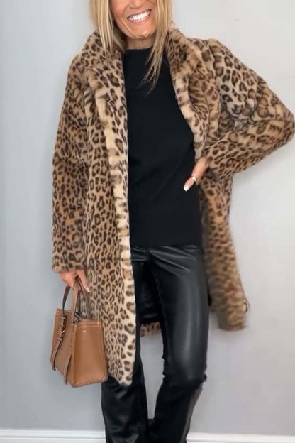 Women's Luxe Leopard Coat Chic Style