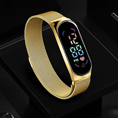 Women's Magnetic Strap LED Watch
