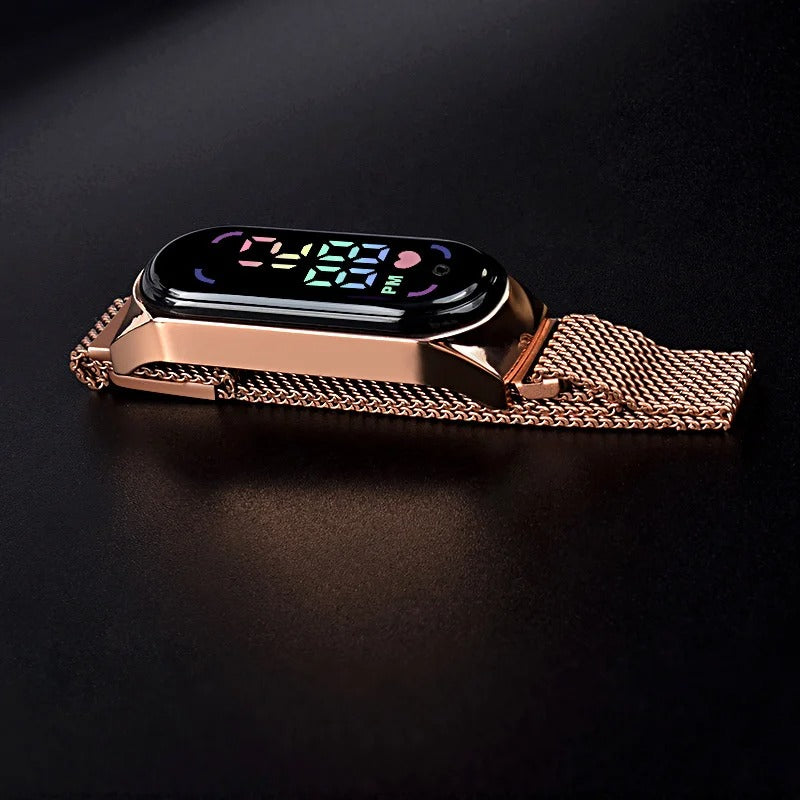 Women's Magnetic Strap LED Watch