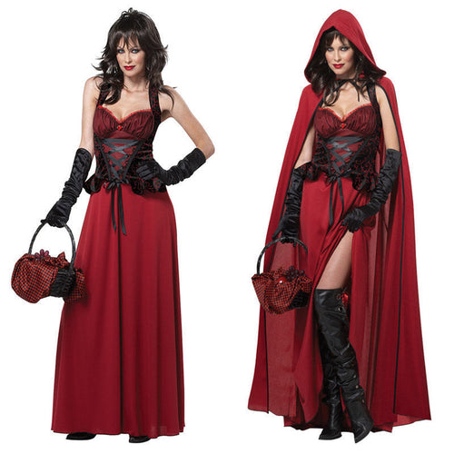 Women's Maxi Costume Coat with Hood and Korsett