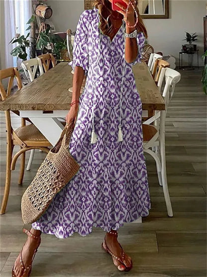 Women's Maxi Dress Airy Summer Design from Breathable Material