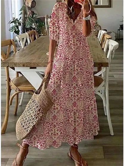 Women's Maxi Dress Airy Summer Design from Breathable Material