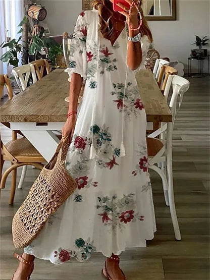 Women's Maxi Dress Airy Summer Design from Breathable Material