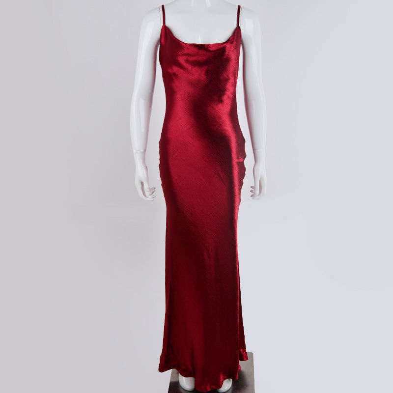 Women's Maxi Dress Backless with Spaghetti Straps for Wedding and Summer