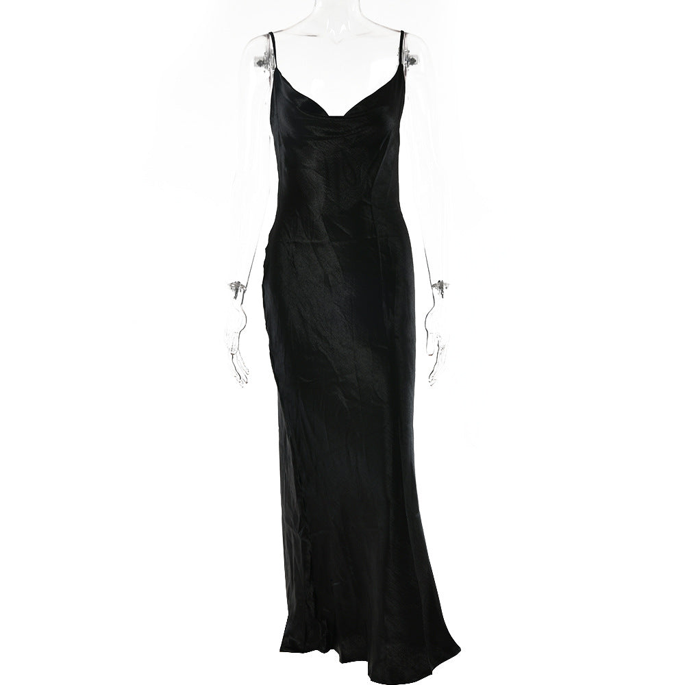 Women's Maxi Dress Backless with Spaghetti Straps for Wedding and Summer