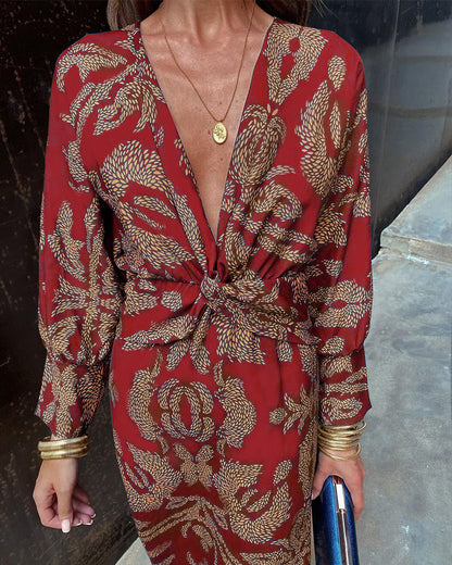 Women's Maxi Dress Boho Luxe Wrap Casual Chic