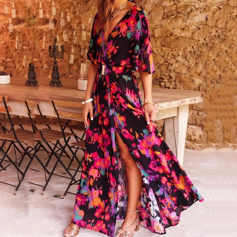 Women's Maxi Dress Boho Style Flowing Breathable Summer Dress