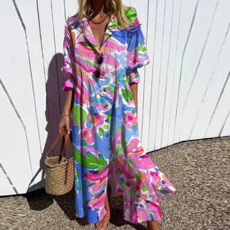 Women's Maxi Dress Boho Style Flowing Fabric for Summer