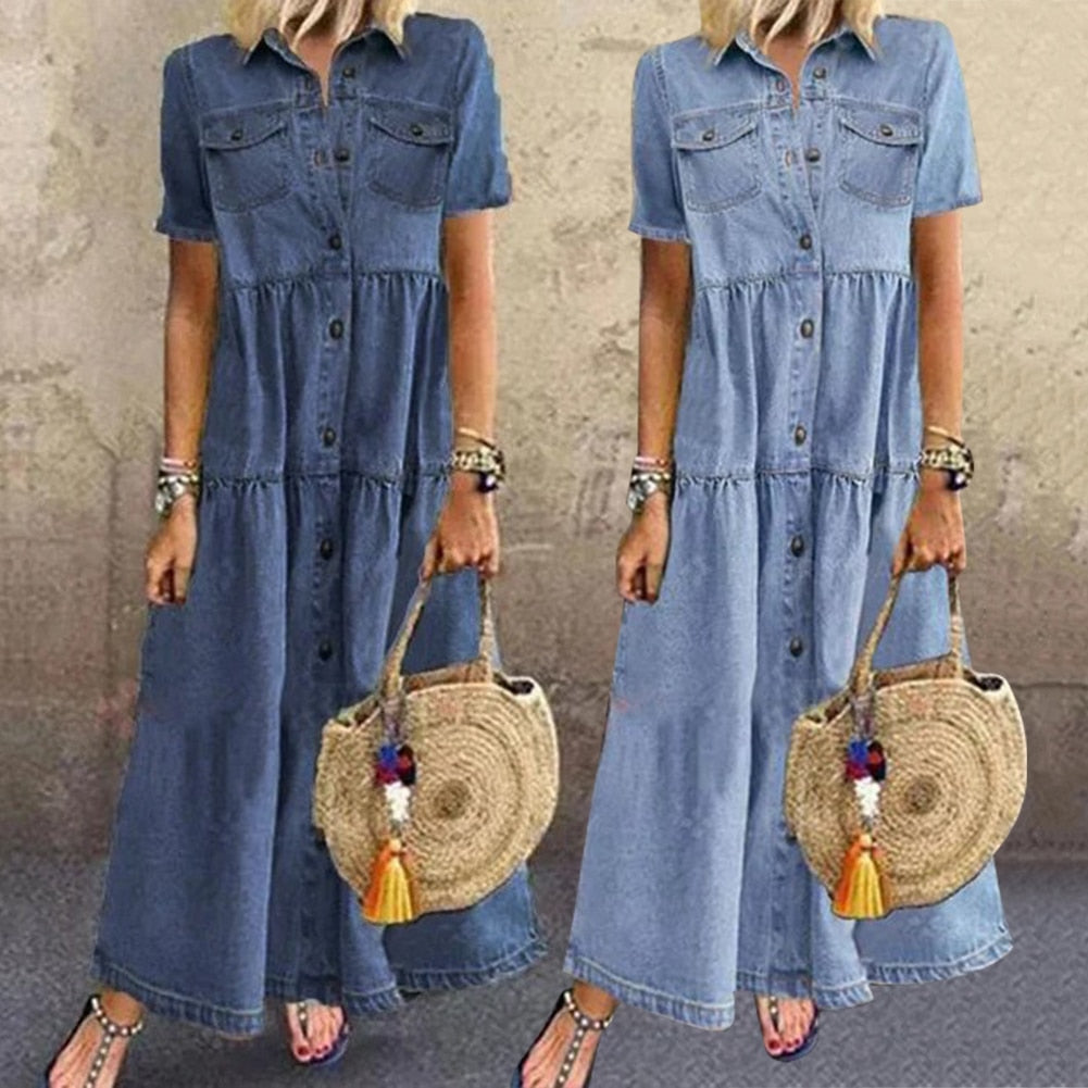 Women's Maxi Dress Casual Style Breathable Material