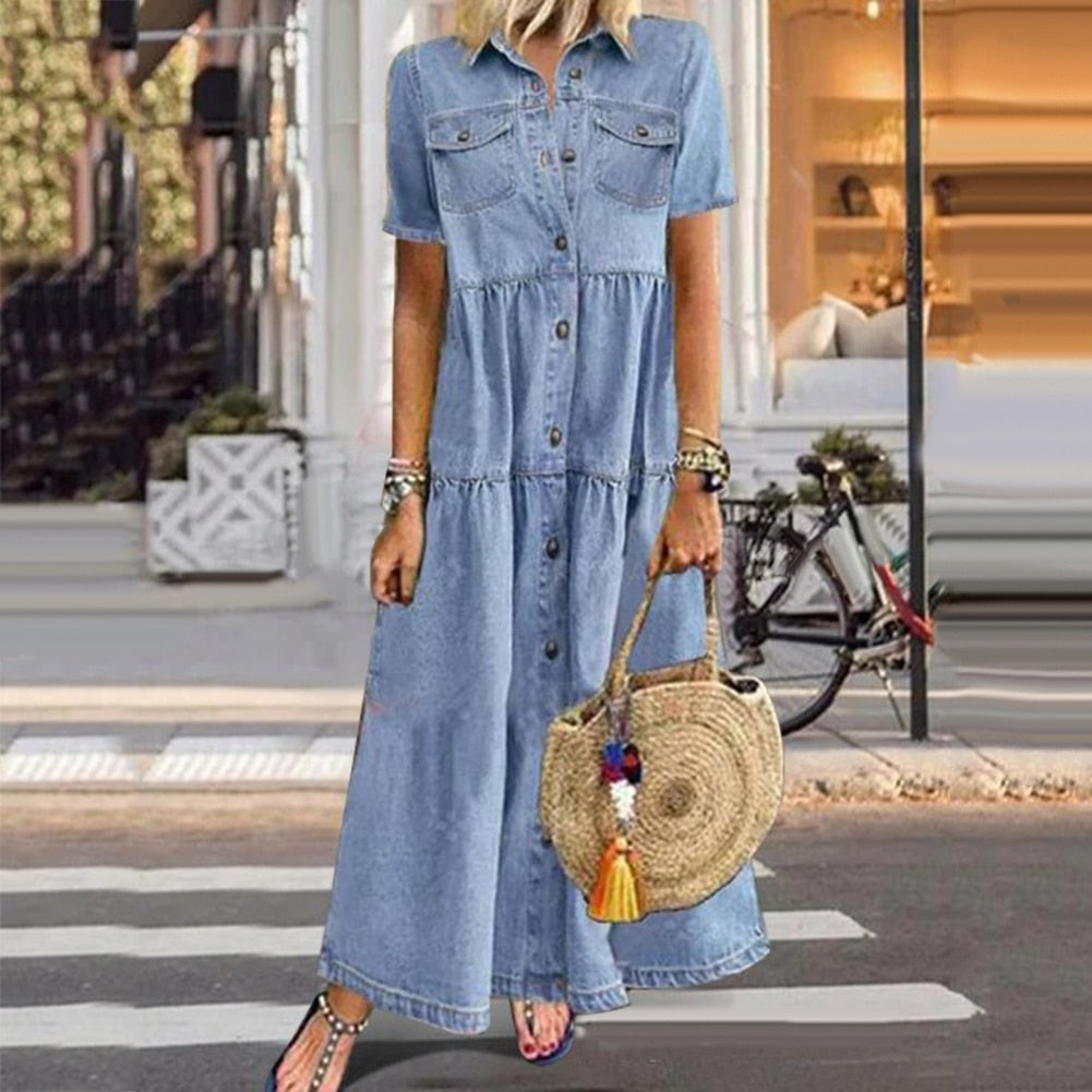 Women's Maxi Dress Casual Style Breathable Material
