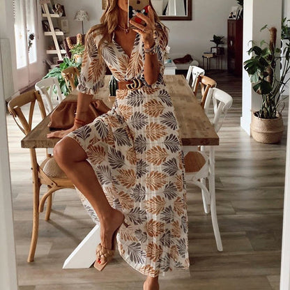 Women's Maxi Dress Elegant Breathable Polyester Summer