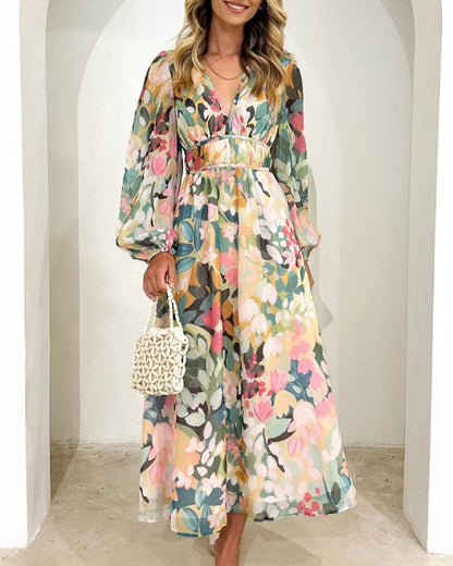 Women's Maxi Dress Floral Print Breathable for Summer Occasions