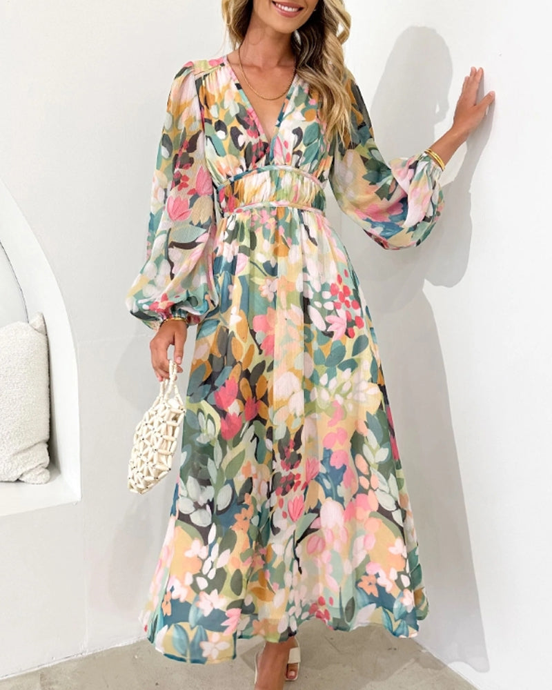 Women's Maxi Dress Floral Print Breathable for Summer Occasions