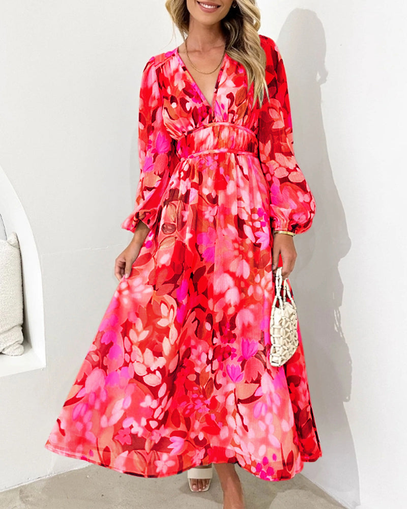 Women's Maxi Dress Floral Print Breathable for Summer Occasions