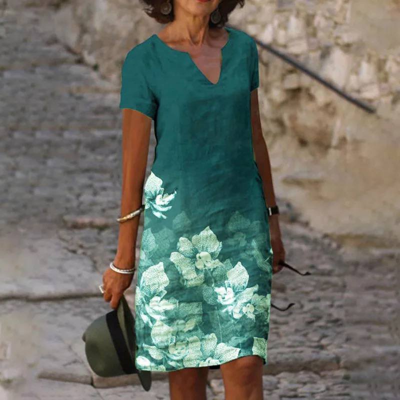 Women's Maxi Dress Floral Print Flowing Breathable Material