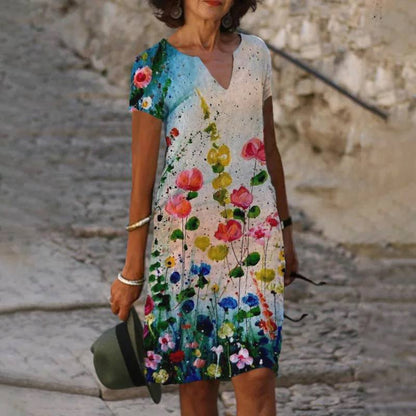 Women's Maxi Dress Floral Print Flowing Breathable Material