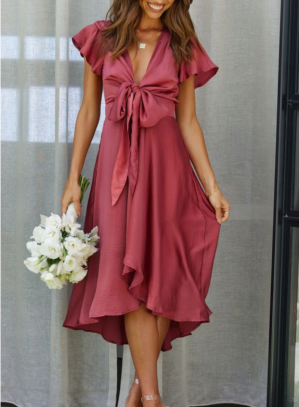 Women's Maxi Dress Flowing Fit Polyester for Summer Events