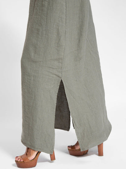 Women's Maxi Dress Halter Style Cotton Linen Look