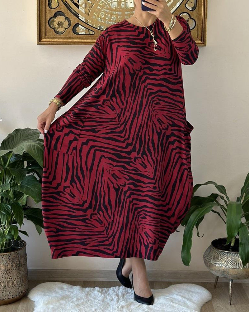 Women's Maxi Dress Long Sleeves Cotton Blend Loose Style