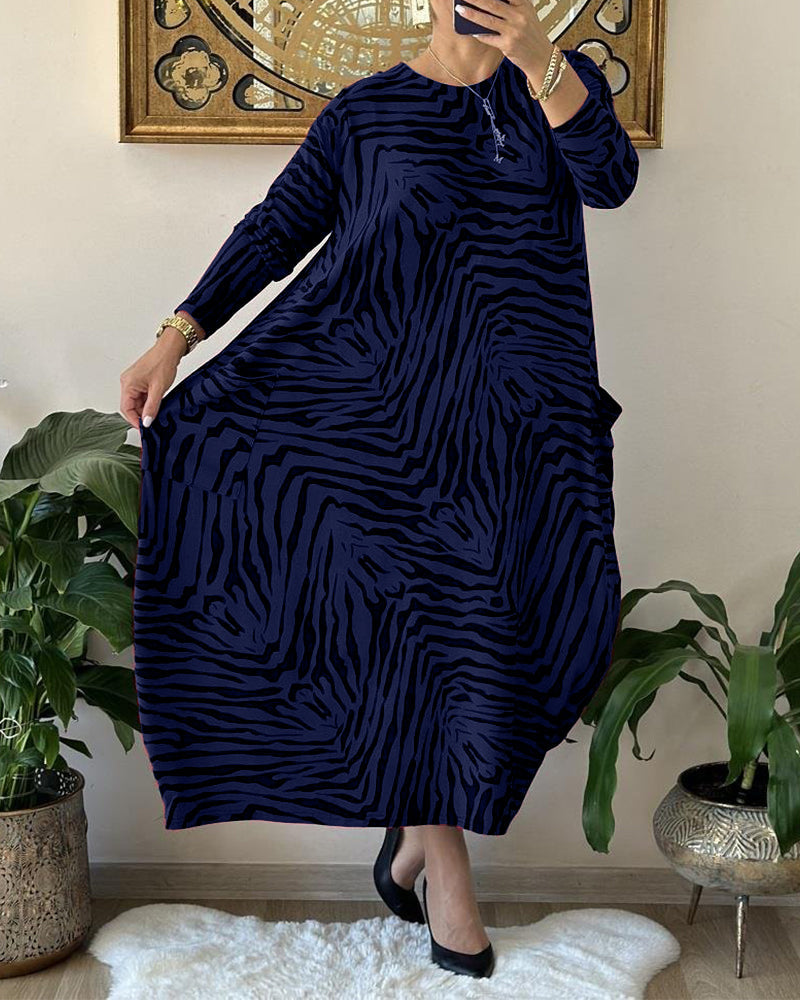 Women's Maxi Dress Long Sleeves Cotton Blend Loose Style