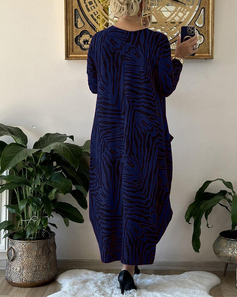 Women's Maxi Dress Long Sleeves Cotton Blend Loose Style