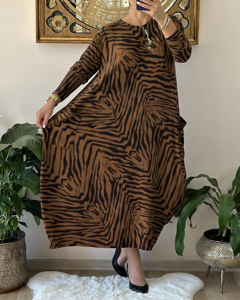 Women's Maxi Dress Long Sleeves Cotton Blend Loose Style