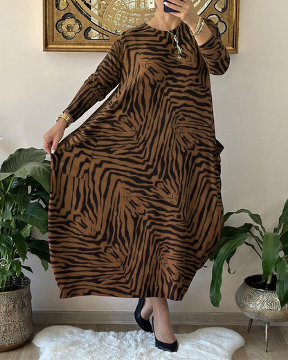 Women's Maxi Dress Long Sleeves Cotton Blend Loose Style