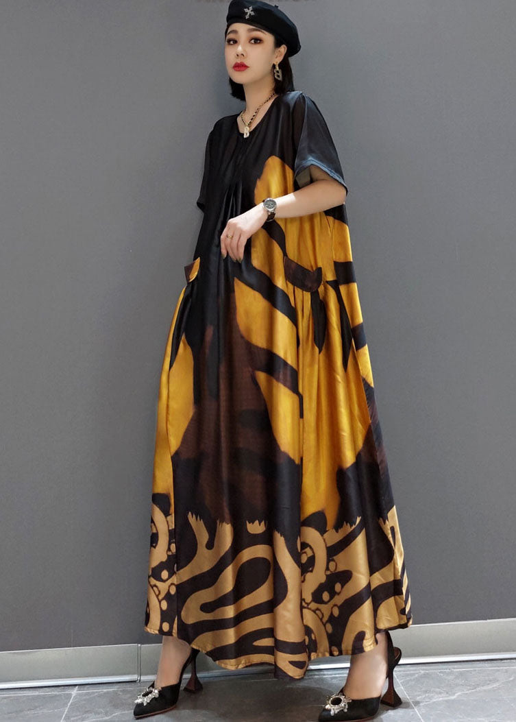 Women's Maxi Dress Loose O-Neck for Summer Style