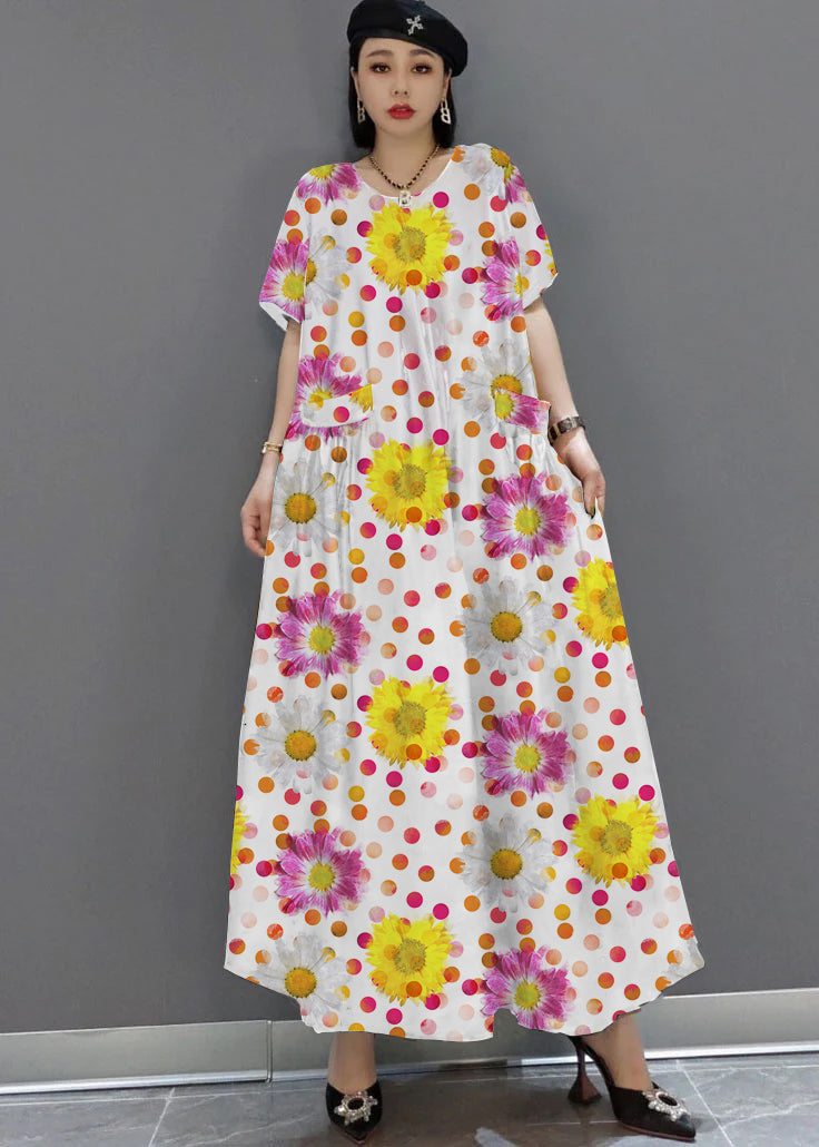 Women's Maxi Dress Loose O-Neck for Summer Style