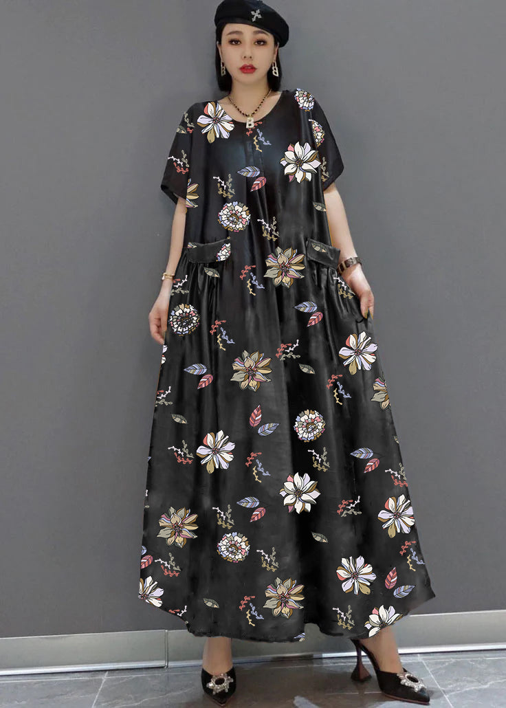 Women's Maxi Dress Loose O-Neck for Summer Style