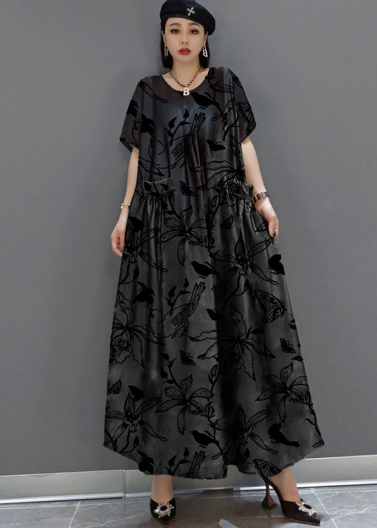 Women's Maxi Dress Loose O-Neck for Summer Style