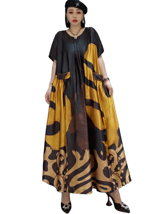 Women's Maxi Dress Loose O-Neck for Summer Style