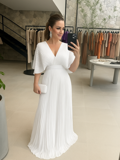 Women's Maxi Dress Pleated Polyester for Summer