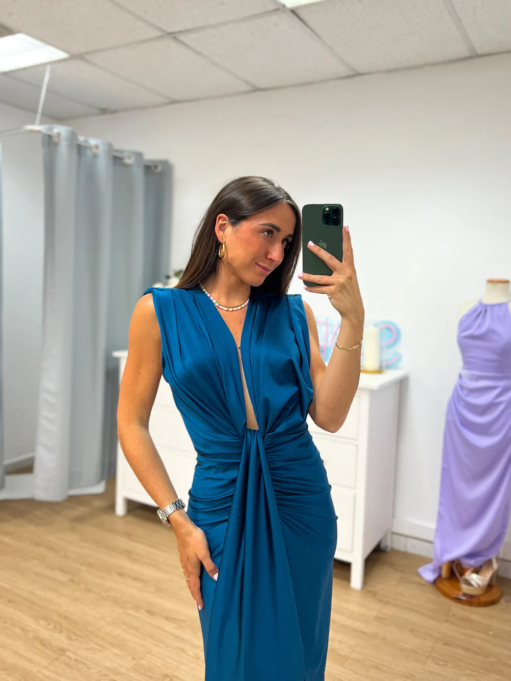 Women's Maxi Dress Pleated Style