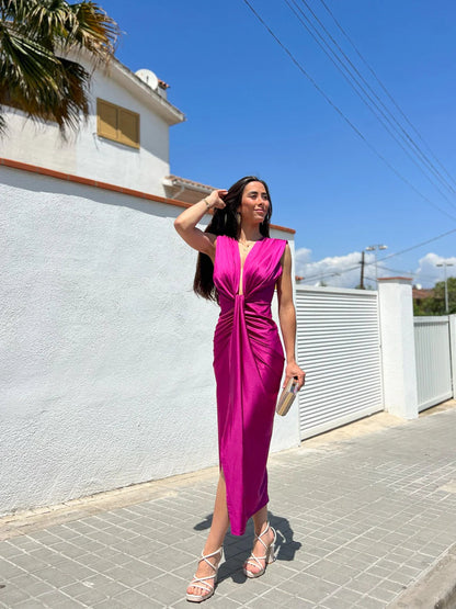 Women's Maxi Dress Pleated Style