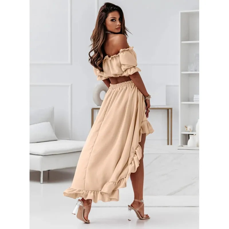 Women's Maxi Dress Rüschen Style Summer Cotton