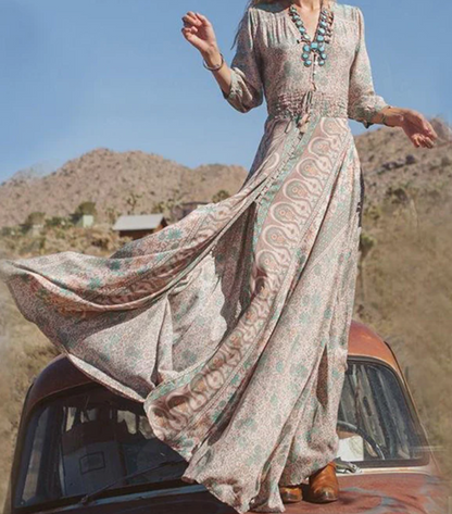 Women's Maxi Dress Vintage Style Cotton Long Summer Dress