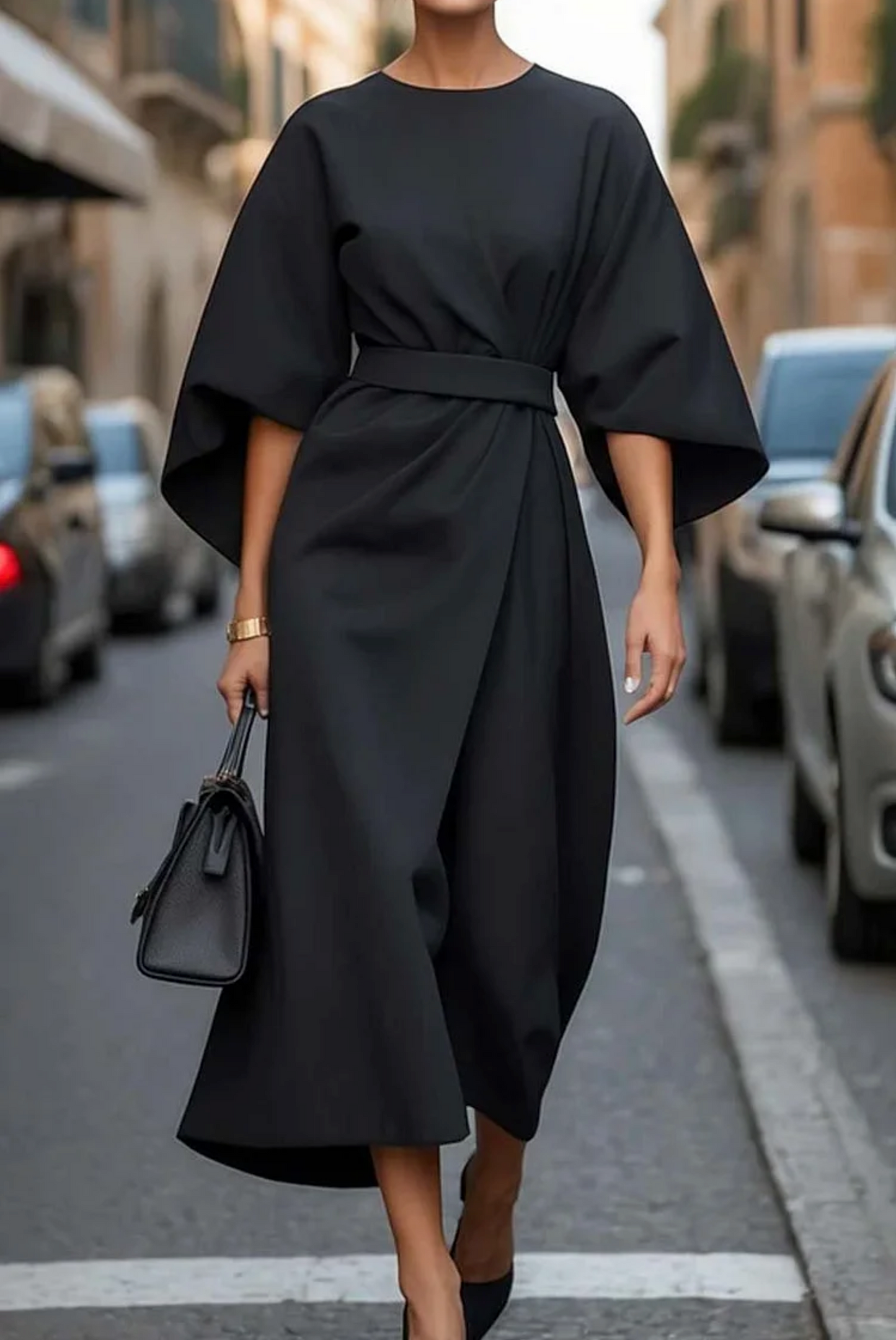 Women's Maxi Dress With Belt Breathable For Summer Long Dress