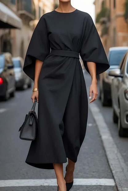 Women's Maxi Dress With Belt Breathable For Summer Long Dress