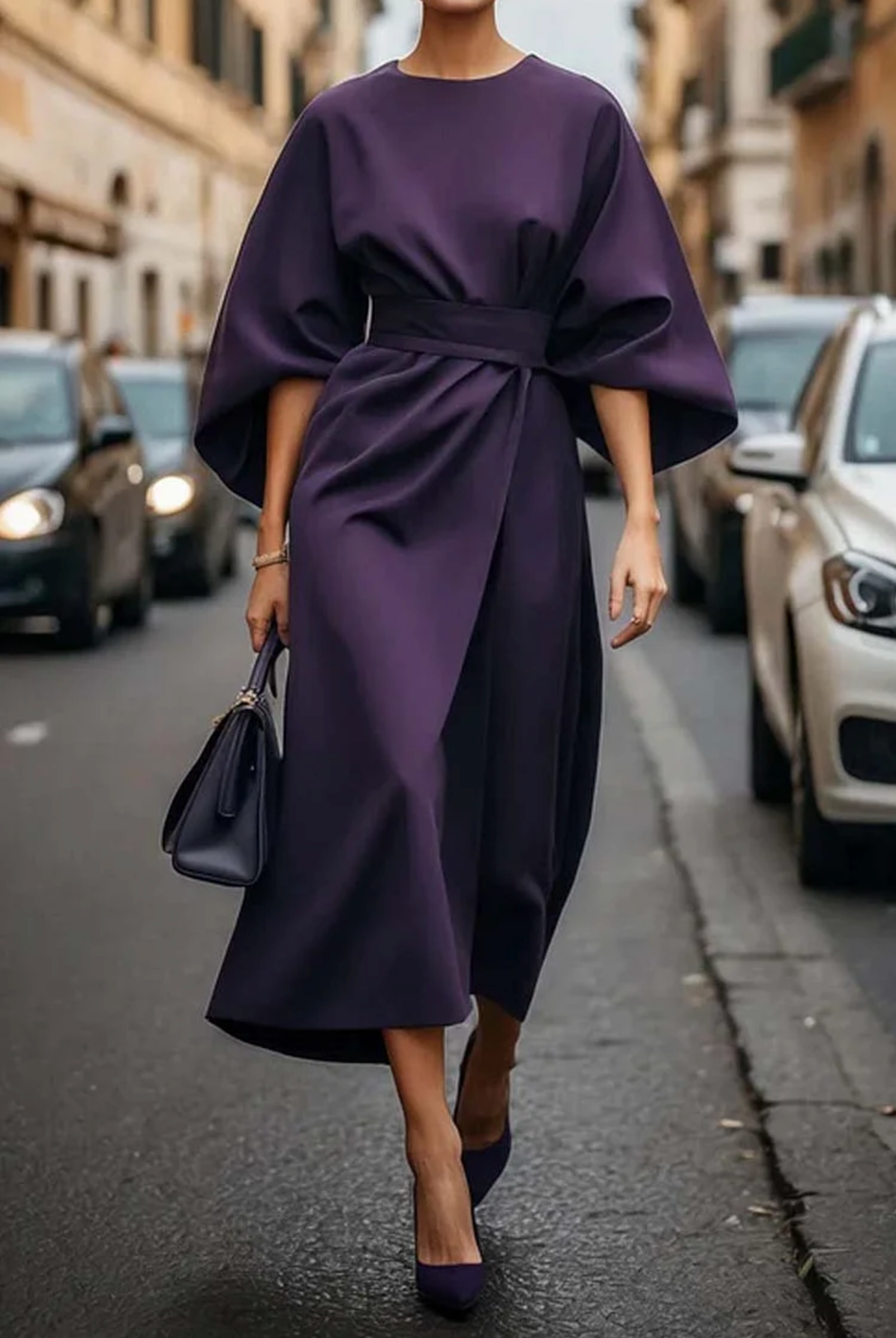 Women's Maxi Dress With Belt Breathable For Summer Long Dress