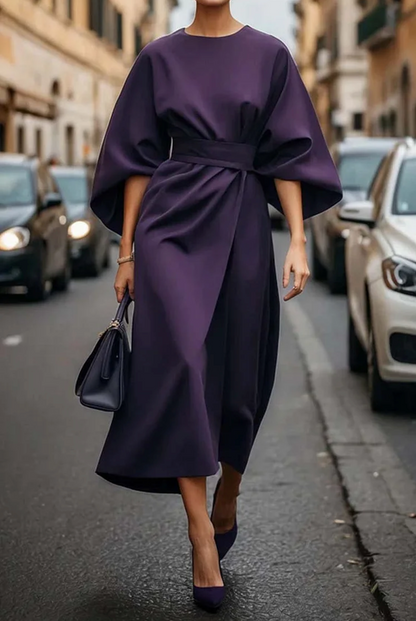 Women's Maxi Dress With Belt Breathable For Summer Long Dress