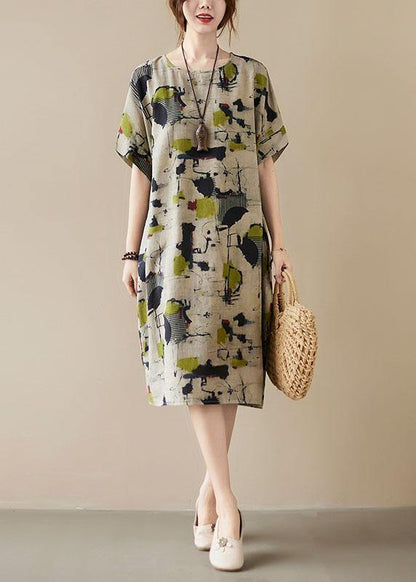 Women's Maxi Dress with O-neck and Pockets